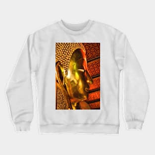 Portrait: The Reclining Buddha, Wat Pho, Bangkok, Thailand Crewneck Sweatshirt